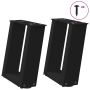 Kavos staliuko kojelės, 2 vnt., juodos, 30x(30-31) cm, plienas, U formos