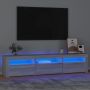 Televizoriaus spintelė su LED, pilka ąžuolo, 180x35x40cm