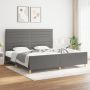Lovos rėmas be čiužinio, tamsiai pilkas, 200x200cm, audinys