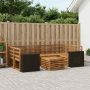 Lauko sofos komplektas 7 pcs Natūrali Kietos akacijos mediena