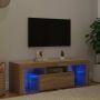 Televizoriaus spintelė su LED apšvietimu, ąžuolo, 120x35x40cm