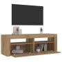 Spintelės prie lovos 2 vnt su šviesos diodais Artisan Oak