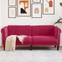 Dvivietė sofa, raudonojo vyno spalvos, aksomas