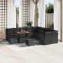 Sodo Sofų Rinkinys su pagalve su saugykla 13 pcs Juoda