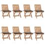 Sulankstomos sodo kėdės su pagalvėlėmis, 8vnt., tikmedis