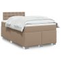 Lova su spyruoklėmis ir čiužiniu, kapučino, 120x190cm, oda