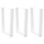 Valgomojo stalo kojelės, 3 vnt., baltos, 70x(72-73,3) cm, plienas, V formos