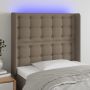 Galvūgalis su LED, taupe spalvos, 93x16x118/128cm, audinys