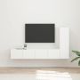 TV spintelių komplektas 3 pcs Balta Apdirbta mediena