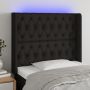 Galvūgalis su LED, juodos spalvos, 103x16x118/128cm, audinys