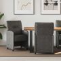 Valgomojo Kėdės su Ratukais 2 pcs Juoda 57 x 67 x 95 cm