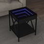 Kavos staliukas su Infinity LED lemputėmis, juodas, 40x40x49cm