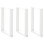 Valgomojo stalo kojelės, 3 vnt., baltos, 70x(72-73) cm, plienas, U formos