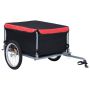 Dviračio priekaba, juodos ir raudonos spalvos, 65kg