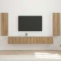 TV sieninio kabineto komplektas 4 pcs Amatininkų ąžuolas