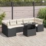 Sodo Sofų Rinkinys su pagalve 8 pcs Juoda Poli ratanas