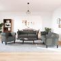 Svetainės sofa 3 pcs Tamsiai pilka audinys