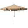 Lauko skėtis nuo saulės su mediniu stulpu, taupe spalvos, 330cm