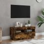 Televizoriaus spintelė su LED, dūminio ąžuolo, 80x35x40cm