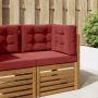Lauko sofa pagalvėlė 3 pcs Vyno raudonumo Poliesteris