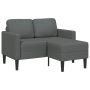 Dvivietė sofa su šezlongu, L formos, tamsiai pilka, 125 cm, audinys