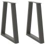 Valgomojo stalo kojos, V formos, 2 vnt., antracito spalvos, 50x(72-73,3) cm, plienas