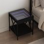 Naktinis staliukas su Infinity LED, juodas, 40x40x49cm
