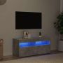 TV spintelė su LED apšvietimu, betono pilka, 90x35x40cm