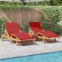 Saulės gultas su pagalve 2-asmuo 2 pcs Raudona 200 x 67 x 84cm
