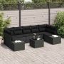 Sodo Sofų Rinkinys su pagalve 8 pcs Juoda poliratanas