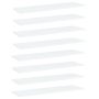 Knygų lentynos plokštės, 8vnt., baltos, 100x30x1,5cm, MDP