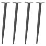 Konsolinio staliuko kojelės, 4 vnt., antracito spalvos, 72-73 cm, plienas, kūginės formos