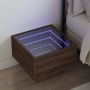 Naktinis staliukas su Infinity LED, rudas ąžuolo, 40x40x30cm