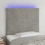 Galvūgalis su LED, šviesiai pilkas, 80x5x118/128cm, aksomas