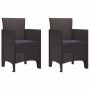 Sodo Kėdė su pagalve 2 pcs Ruda 53 x 49 x 85 cm Polipropilenas