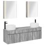 Vonios spintos komplektas 5 pcs Pilka Sonoma 53 x 15,5 x 70 cm
