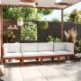 4 vietų sodo sofa su pagalvėle, akacijos mediena ir virvė