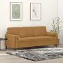 Trivietė sofa su pagalvėlėmis, rudos spalvos, 180cm, aksomas