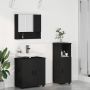 Vonios baldų rinkinys 3 pcs Juoda Apdirbta mediena & metalas
