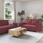 Sofa 3 pcs Vyno raudona 220 x 80 x 84 cm Lino mišinio audinys