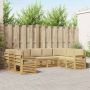 Lauko sofos komplektas 7 pcs Balta ir Bežė 304 x 128,5 x 73 cm