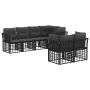 Lauko sofos komplektas su pagalve 7 pcs Juoda Poliesteris