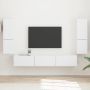 TV spintelių komplektas 4 pcs Balta Apdirbta mediena