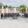Sodo Sofų Rinkinys su pagalve 6 pcs Juoda Plienas
