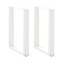 Valgomojo stalo kojelės, 2 vnt., baltos, 60x(72-73) cm, plienas, U formos