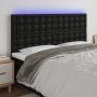 Galvūgalis su LED, juodos spalvos, 200x5x118/128 cm