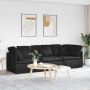 Modulinė sofa su pagalvėlėmis, audinys, juoda
