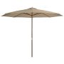 Lauko skėtis nuo saulės su mediniu stulpu, taupe spalvos, 350cm