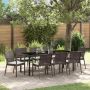 Sodo valgomojo komplektas 9 pcs Ruda ir juoda PE ratanas