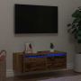 Televizoriaus spintelė su LED, medienos, 75x35,5x25 cm